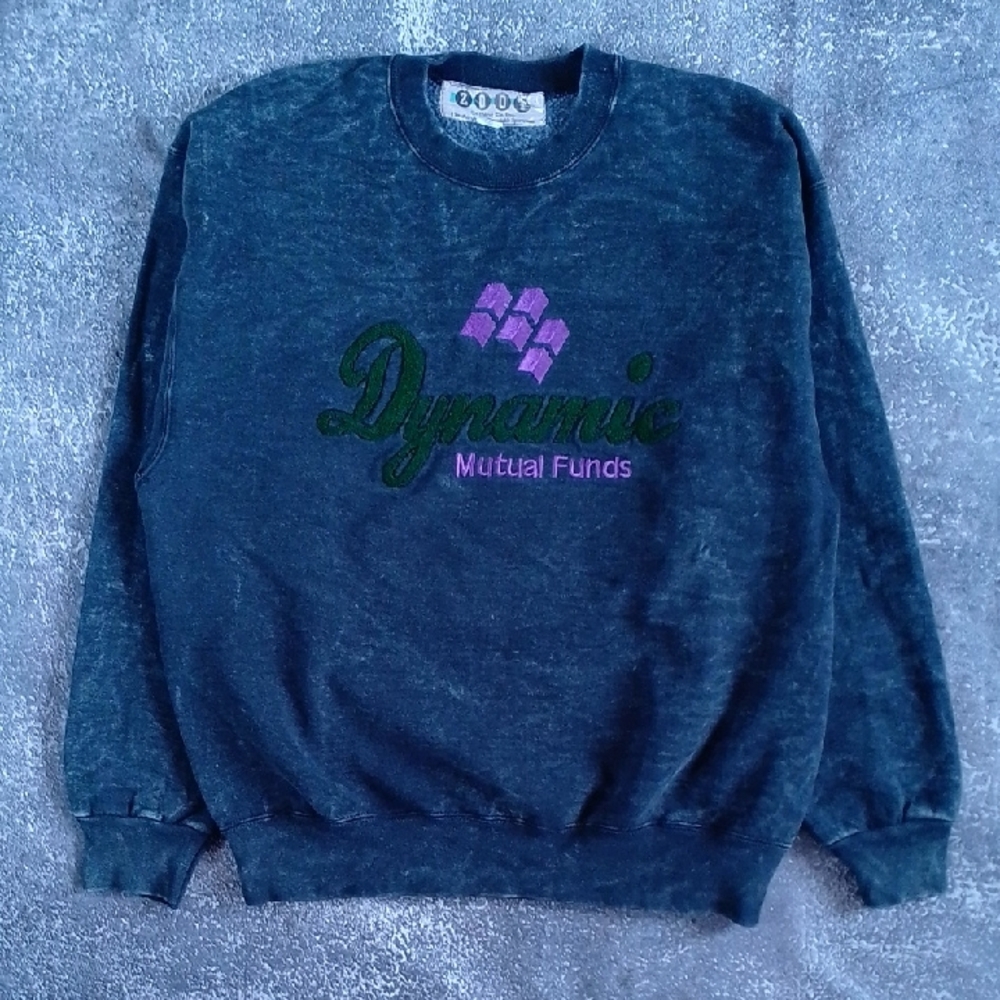 Vintage '90s Dynamic Mutual Funds ACID Wash Sweater